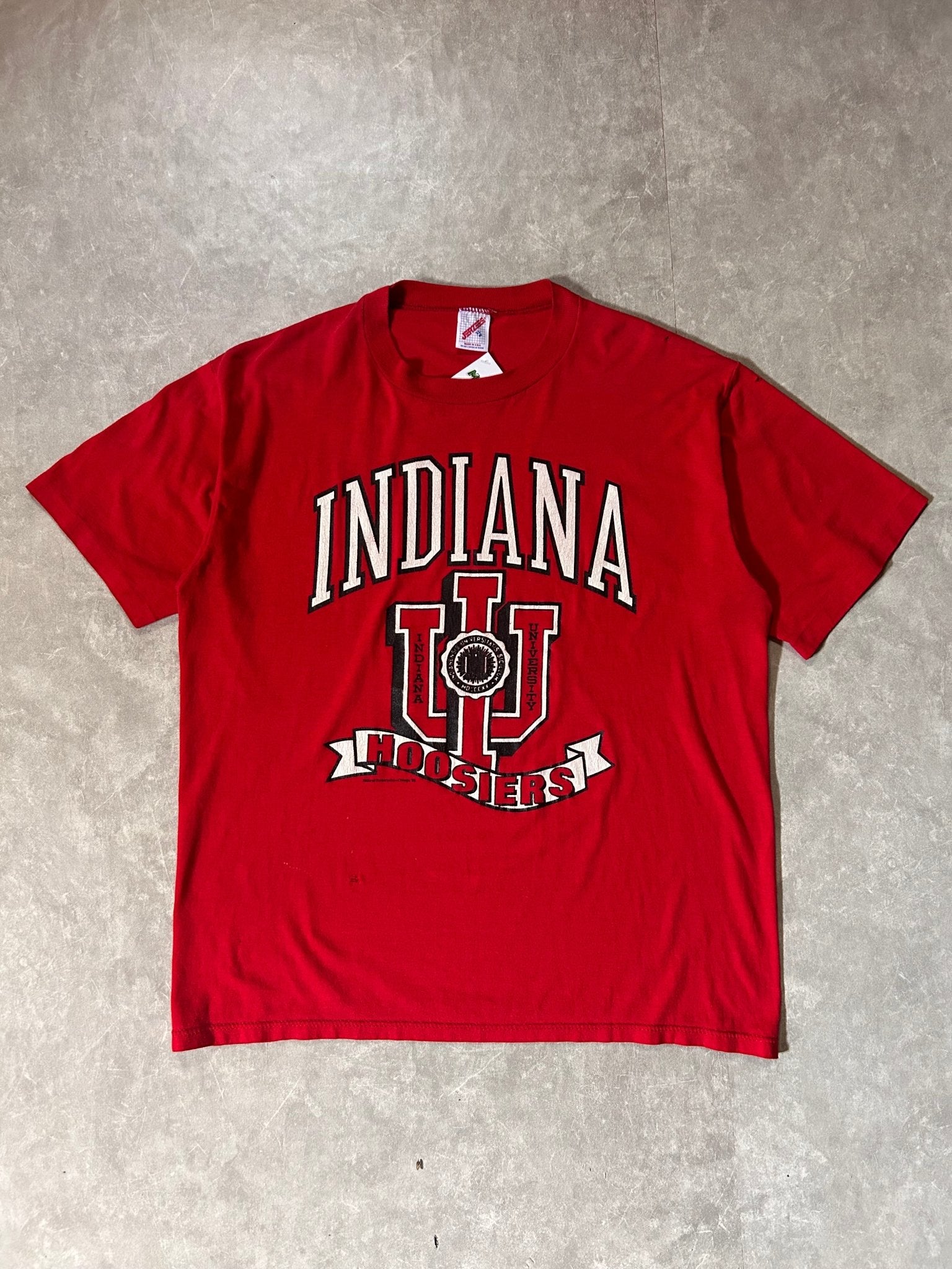 90's Vintage Indiana Hoosiers Big Print Red T-Shirt - XL - XL | Martin City Vintage