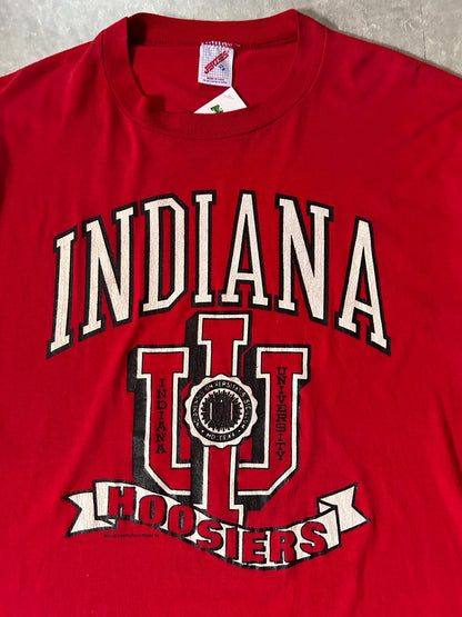 90's Vintage Indiana Hoosiers Big Print Red T-Shirt - XL - XL | Martin City Vintage