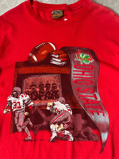 90's Vintage Ohio State Buckeyes Nutmeg Red T-Shirt - XL - XL | Martin City Vintage