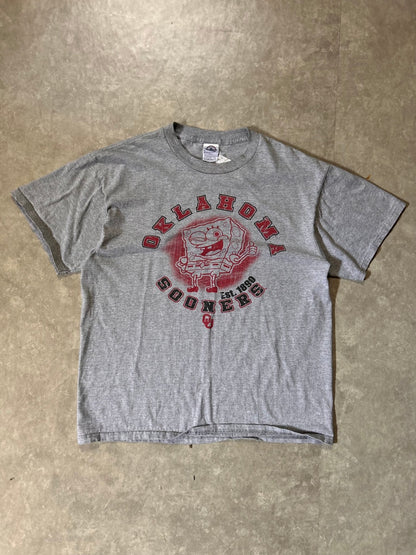 2000's Vintage Oklahoma Sooners SpongeBob SquarePants Grey T-Shirt - L - L | Martin City Vintage