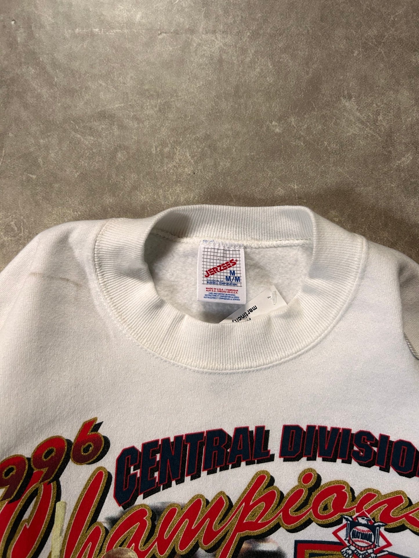 1996 Vintage St. Louis Cardinals Central Division Champion White Crewneck - M - M | Martin City Vintage