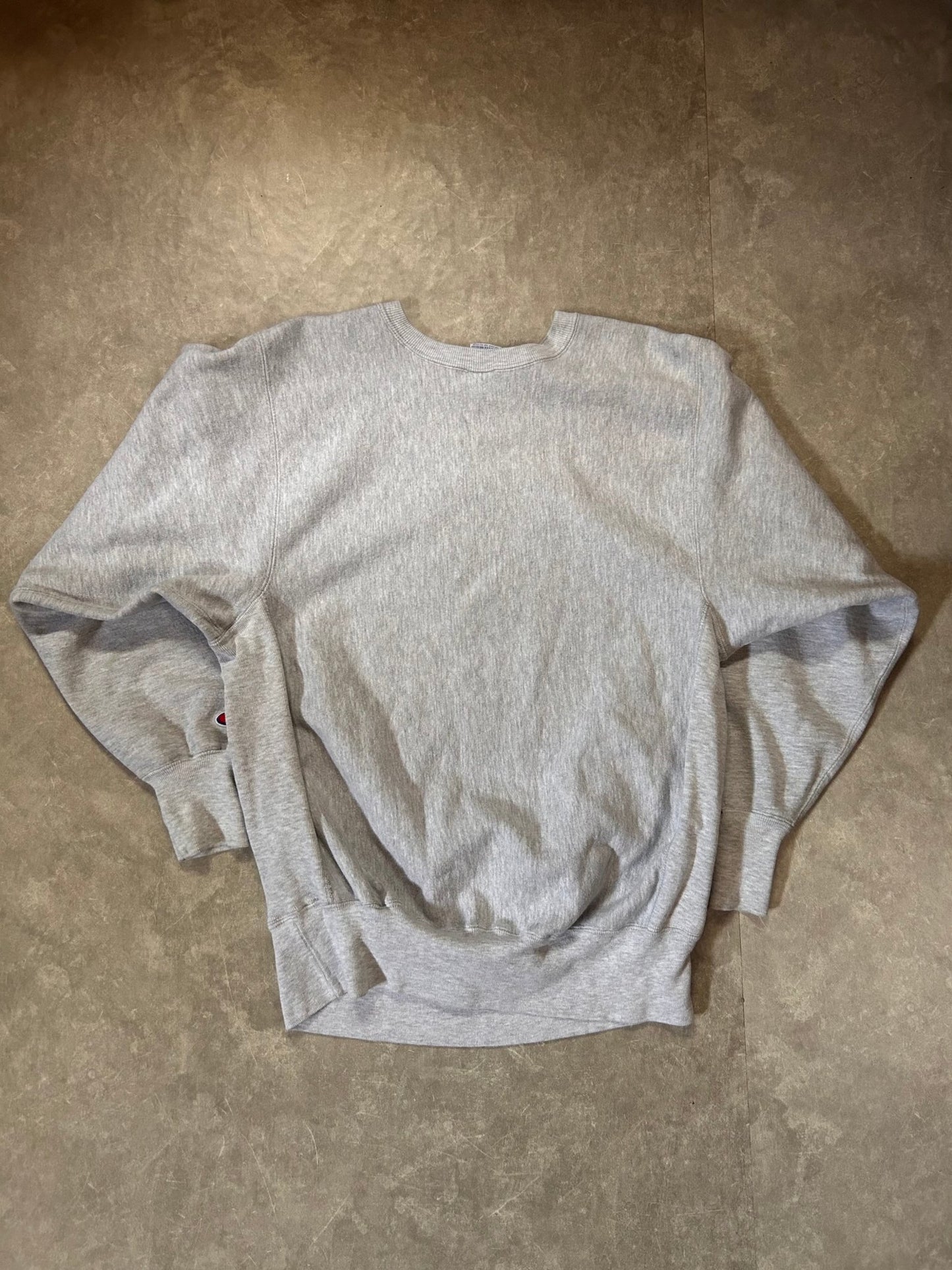 90's Vintage Kansas Jayhawks Champion Reverse Weave Heather Grey Crewneck - XL - XL | Martin City Vintage