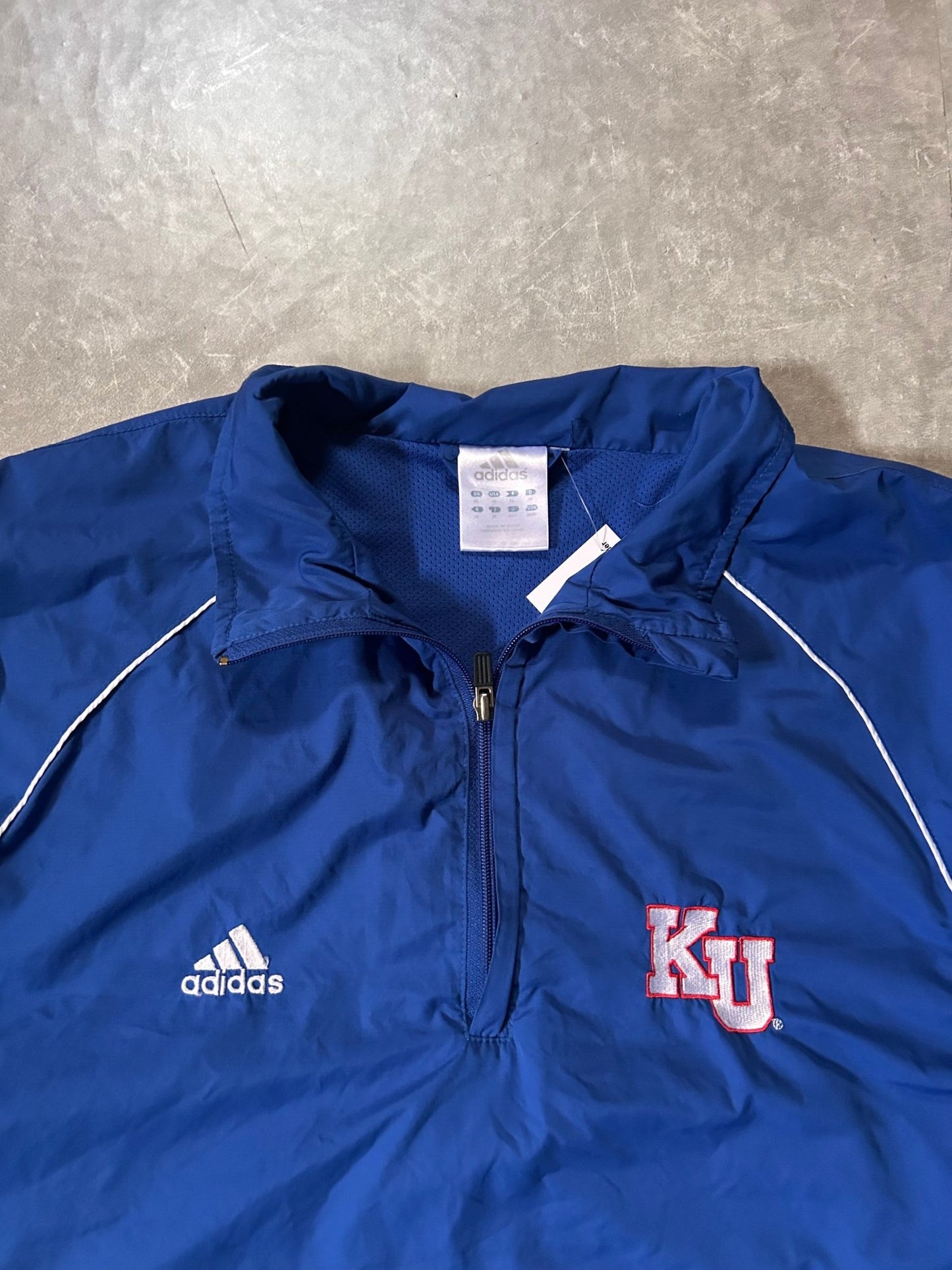 2000's Vintage Kansas Jayhawk Adidas Blue Windbreaker - L - L | Martin City Vintage