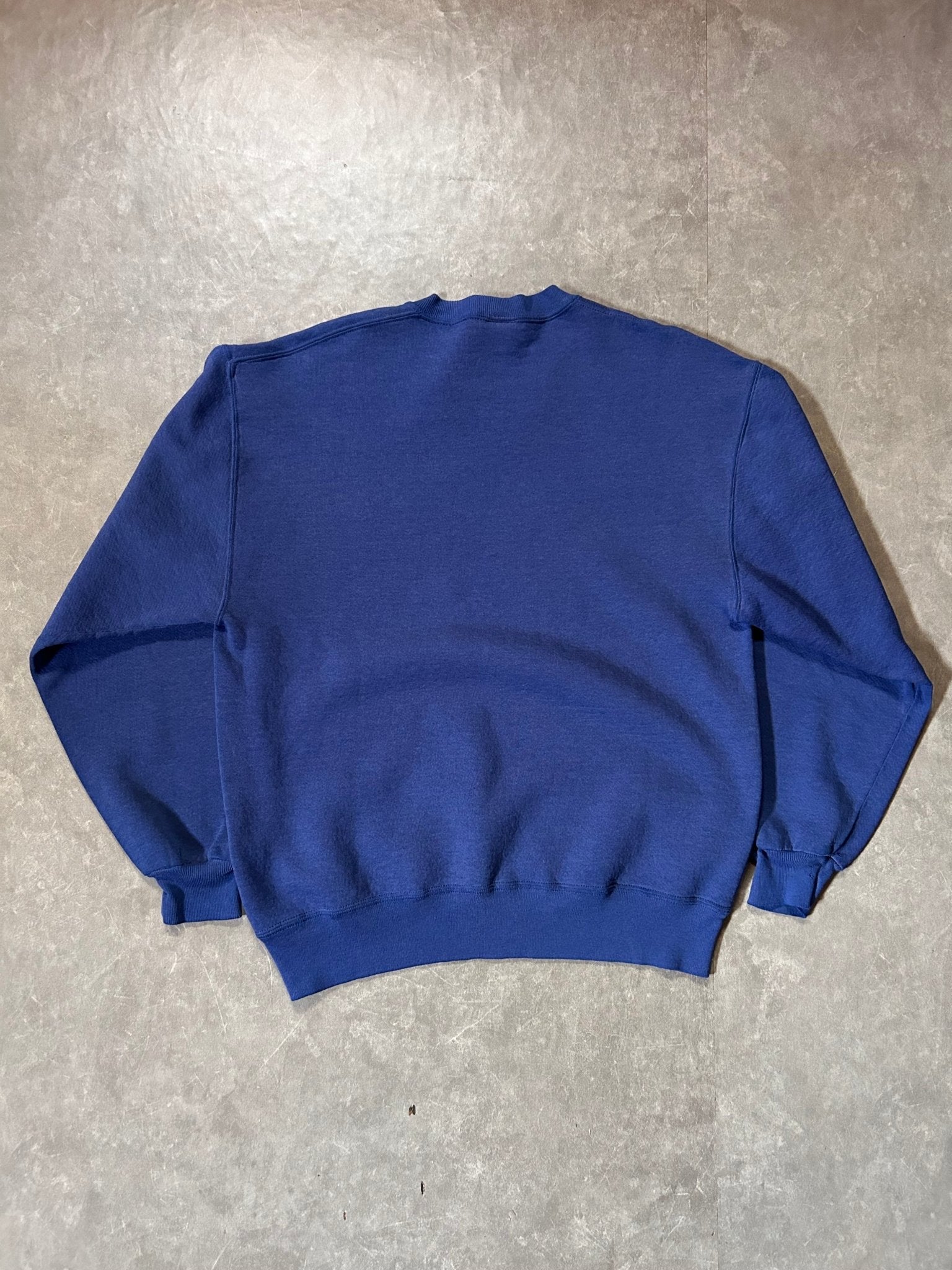 90's Vintage Kansas Jayhawks Plaid Blue Crewneck - L - L | Martin City Vintage