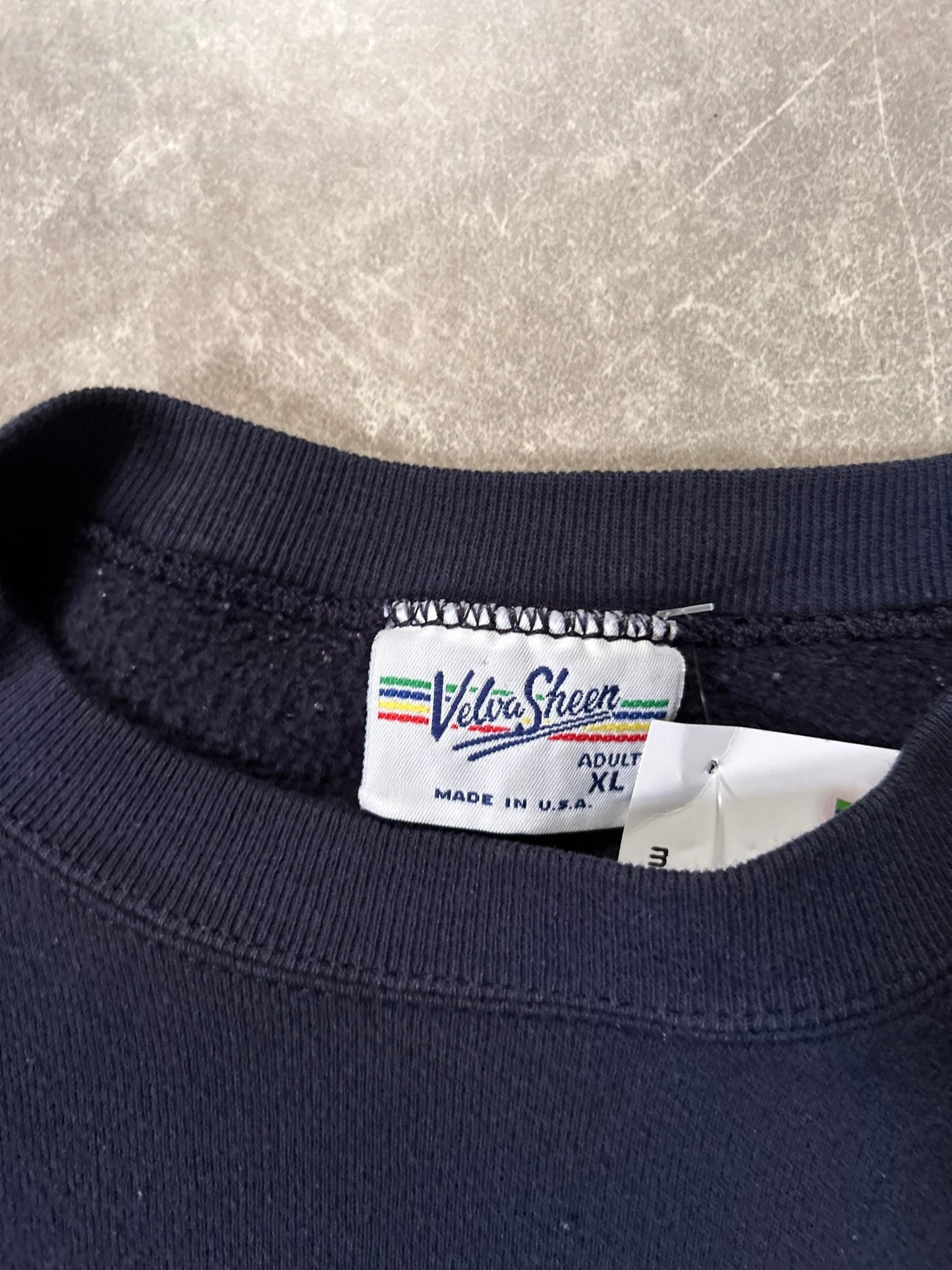 90's Vintage Kansas Jayhawks Embroidered Navy Crewneck - XL - XL | Martin City Vintage
