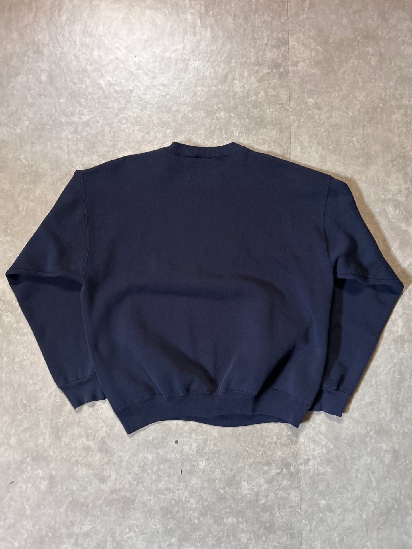 90's Vintage Kansas Jayhawks Embroidered Navy Crewneck - XL - XL | Martin City Vintage