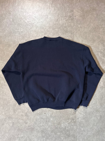 90's Vintage Kansas Jayhawks Embroidered Navy Crewneck - XL - XL | Martin City Vintage