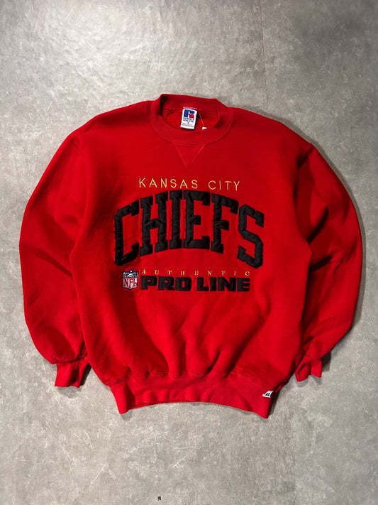 90's Vintage Kansas City Chiefs Pro Line Embroidered Red Crewneck - M - M | Martin City Vintage