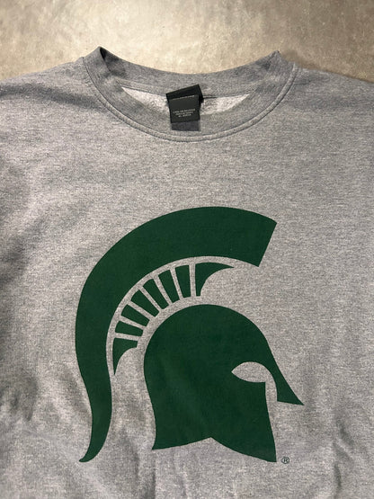 2000's Vintage Michigan State Spartans Grey Crewneck - XL - XL | Martin City Vintage
