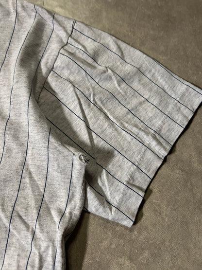 90's Vintage Milwaukee Brewers Pinstripe Heather Grey T-Shirt - M - M | Martin City Vintage