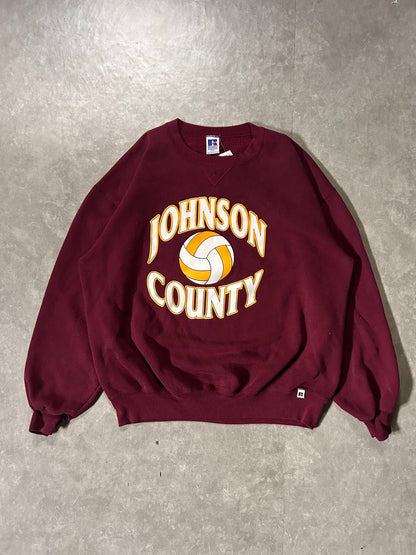 90's Vintage Johnson County Community College Volleyball Maroon Crewneck - XXL - XXL | Martin City Vintage