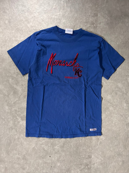 90's Vintage Kansas City Monarchs Blue Embroidered T-Shirt - M - M | Martin City Vintage