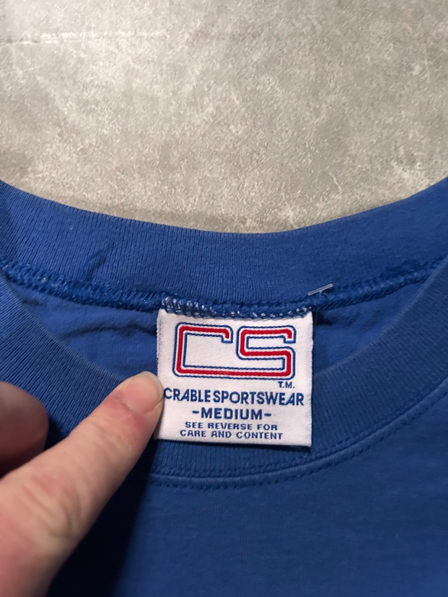 90's Vintage Kansas City Monarchs Blue Embroidered T-Shirt - M - M | Martin City Vintage