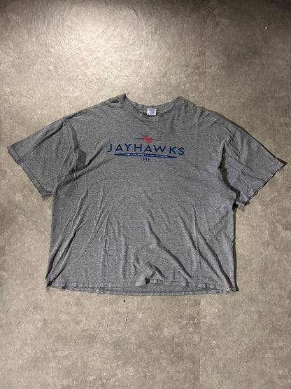 2000's Vintage Kansas Jayhawks Grey T-Shirt - XXXL - XXXL | Martin City Vintage