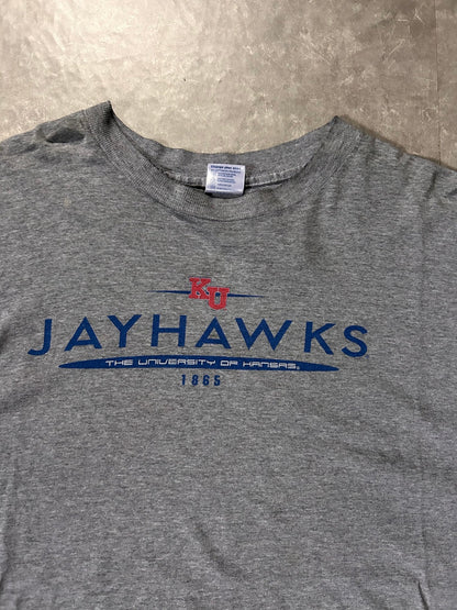 2000's Vintage Kansas Jayhawks Grey T-Shirt - XXXL - XXXL | Martin City Vintage