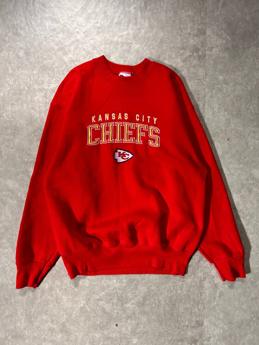 90's Vintage Kansas City Chiefs Embroidered Pro Player Red Crewneck - L - L | Martin City Vintage