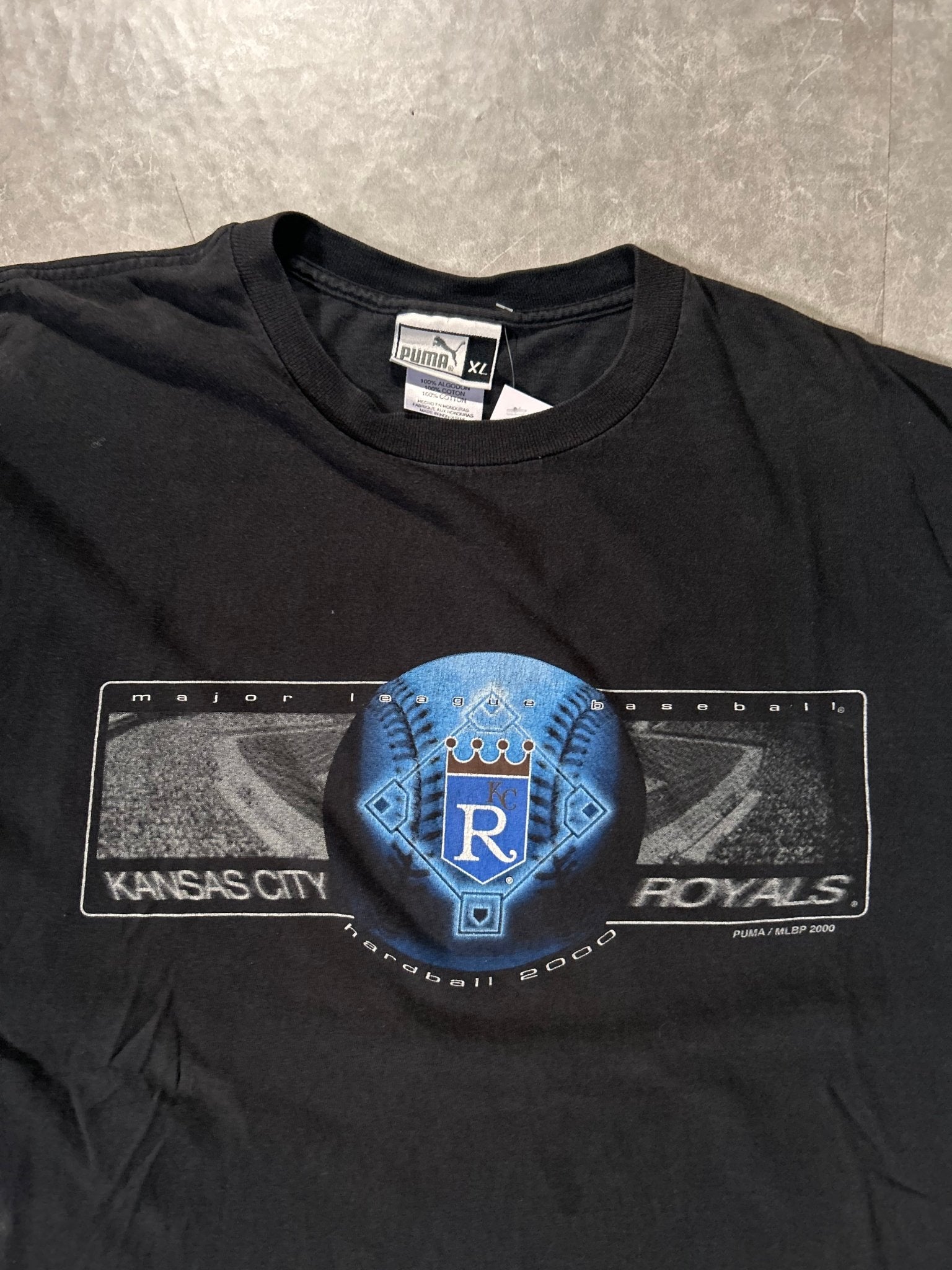 2000 Vintage Kansas City Royals Puma Black T-Shirt - XL - XL | Martin City Vintage