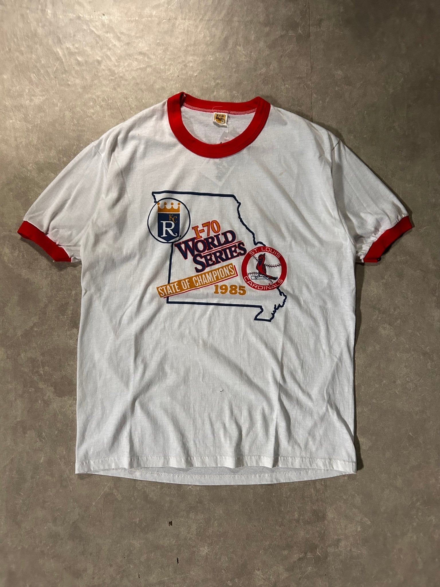 1985 Vintage Kansas City Royals St. Louis Cardinals World Series White T-Shirt - M - M | Martin City Vintage