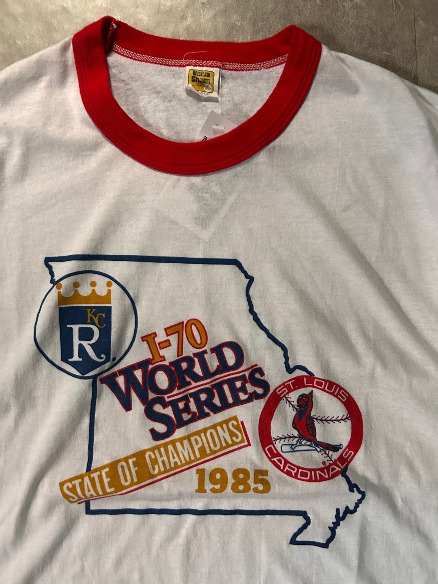 1985 Vintage Kansas City Royals St. Louis Cardinals World Series White T-Shirt - M - M | Martin City Vintage