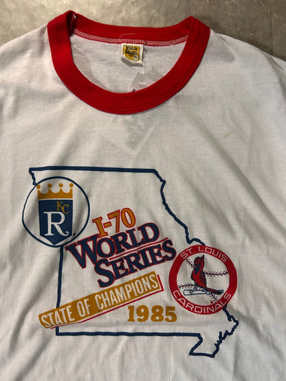 1985 Vintage Kansas City Royals St. Louis Cardinals World Series White T-Shirt - M - M | Martin City Vintage