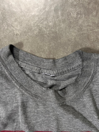 90's Vintage Kansas Jayhawks Block Letters Grey T-Shirt - L - L | Martin City Vintage