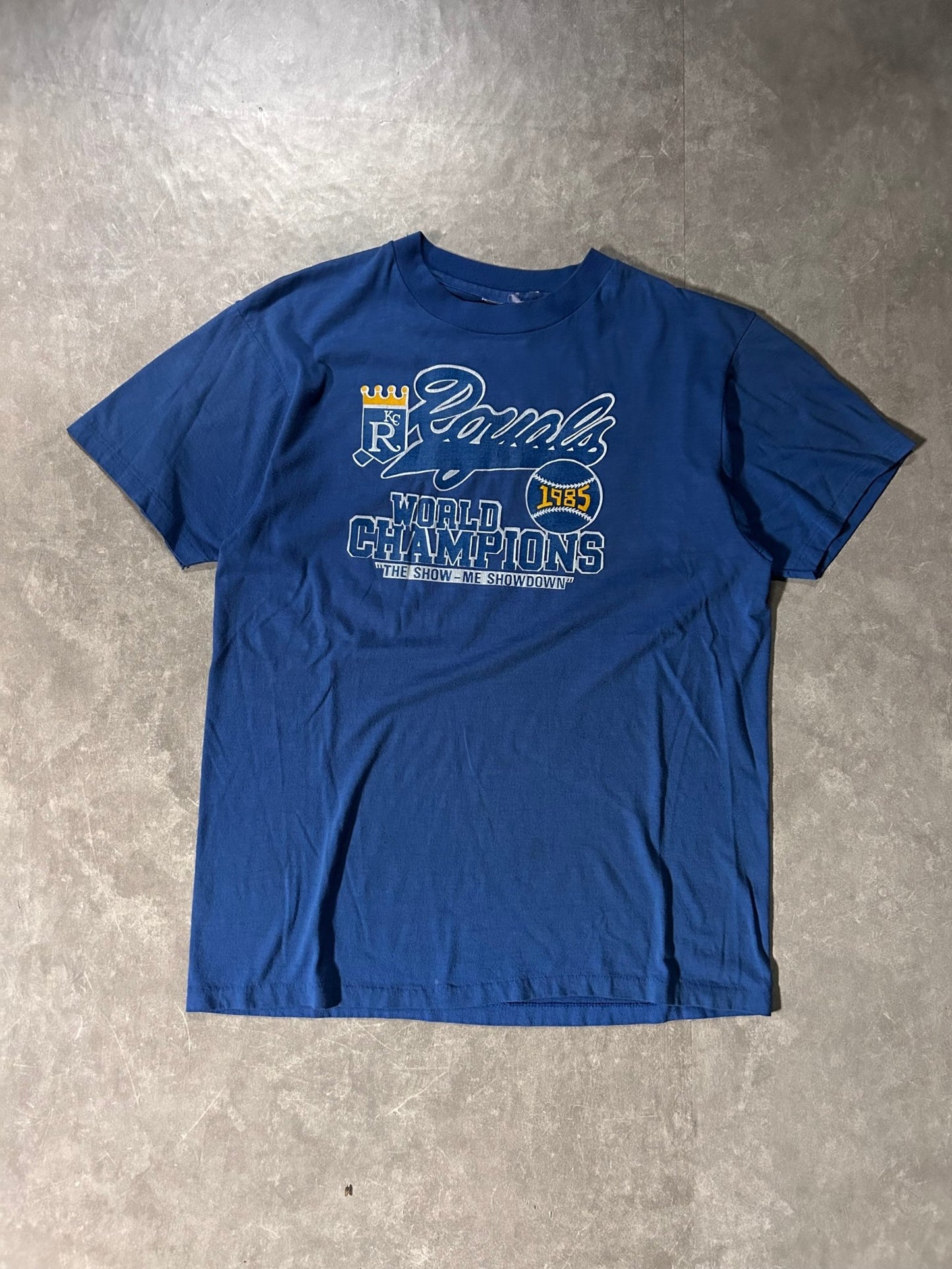 1985 Vintage Kansas City Royals World Series Blue T-Shirt - M - M | Martin City Vintage