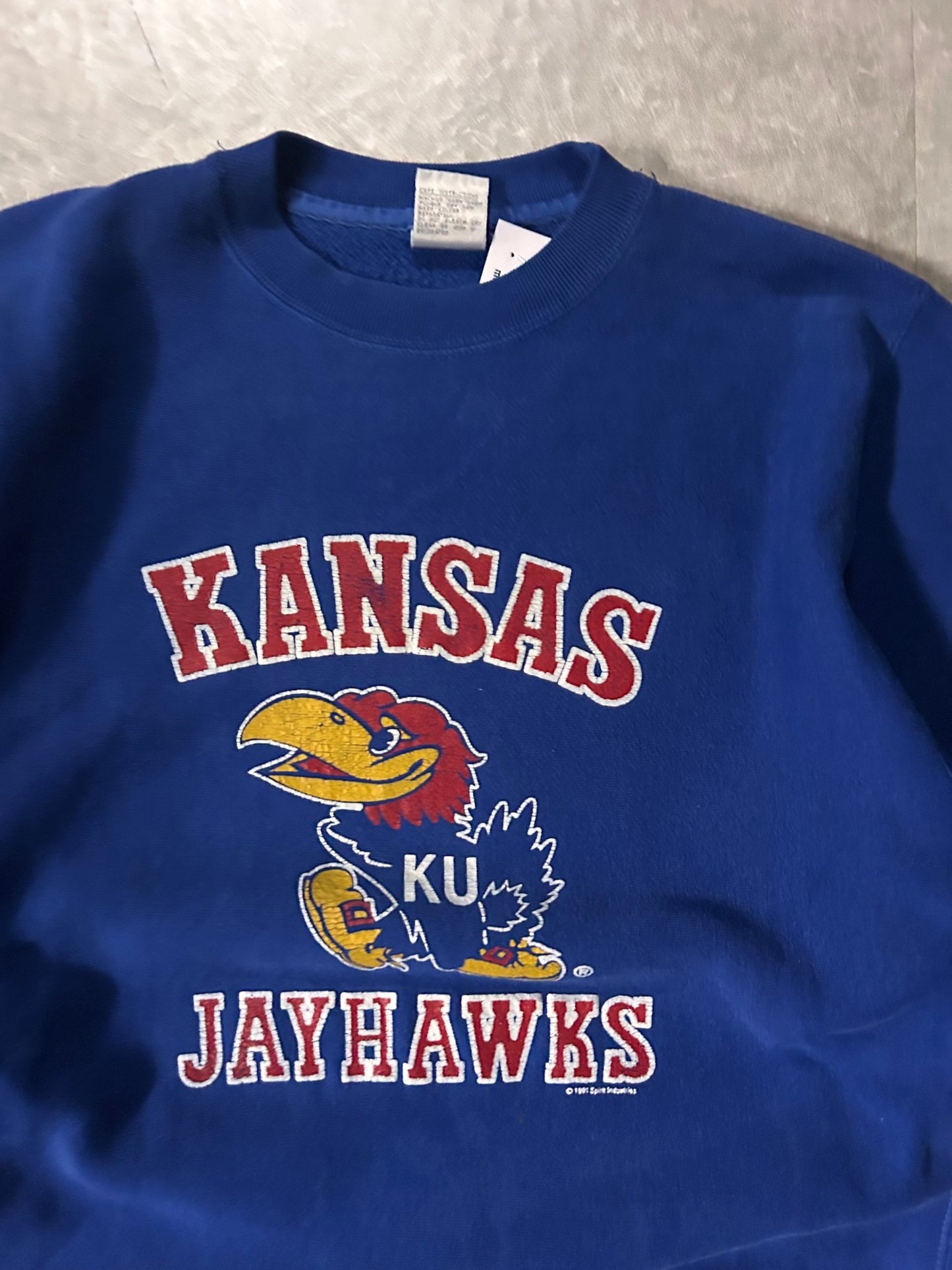 90's Vintage Kansas Jayhawks Blue Crewneck - L - L | Martin City Vintage