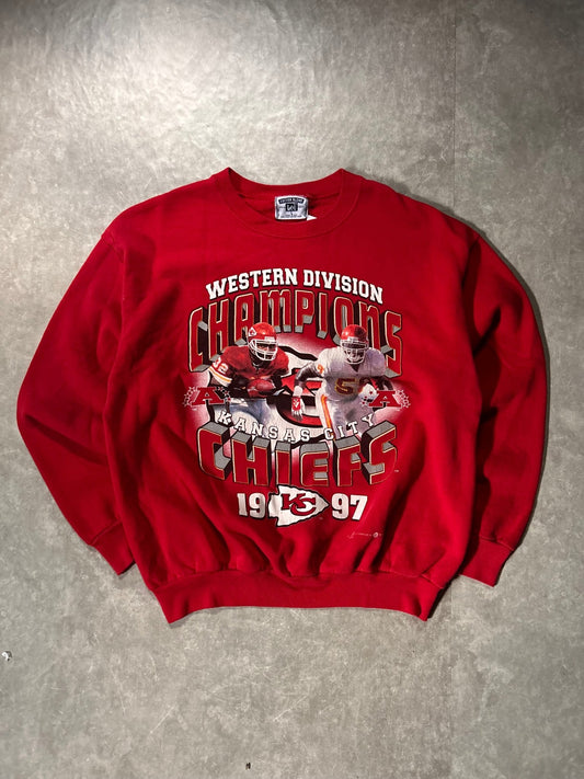 1997 Vintage Marcus Allen Derrick Thomas Kansas City Chiefs Crewneck - L - L | Martin City Vintage