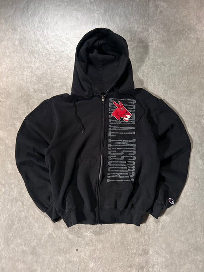 2000's Vintage Central Missouri Script Logo Black Zip Up Hoodie - M - M | Martin City Vintage