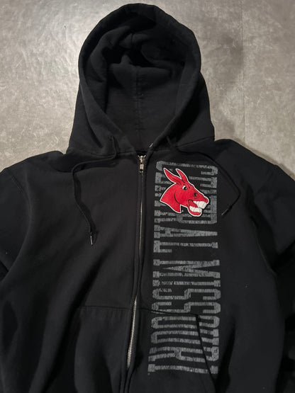 2000's Vintage Central Missouri Script Logo Black Zip Up Hoodie - M - M | Martin City Vintage