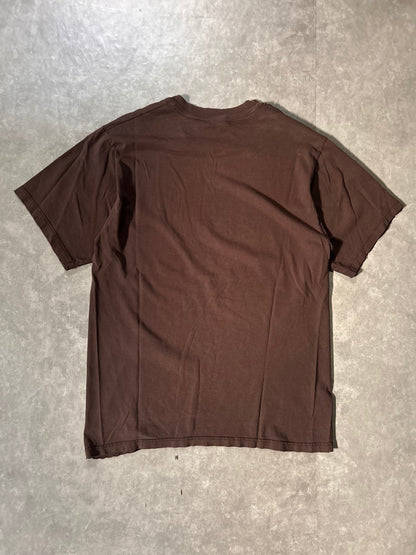 90's Vintage Kansas Jayhawks Script Brown T-Shirt - L - L | Martin City Vintage
