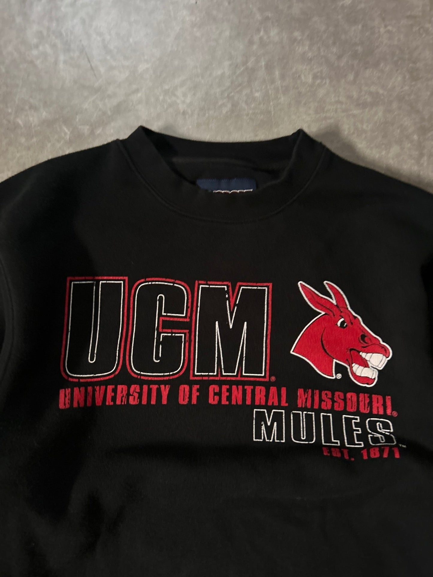 2000's Vintage Central Missouri Mules Black Crewneck - S - S | Martin City Vintage