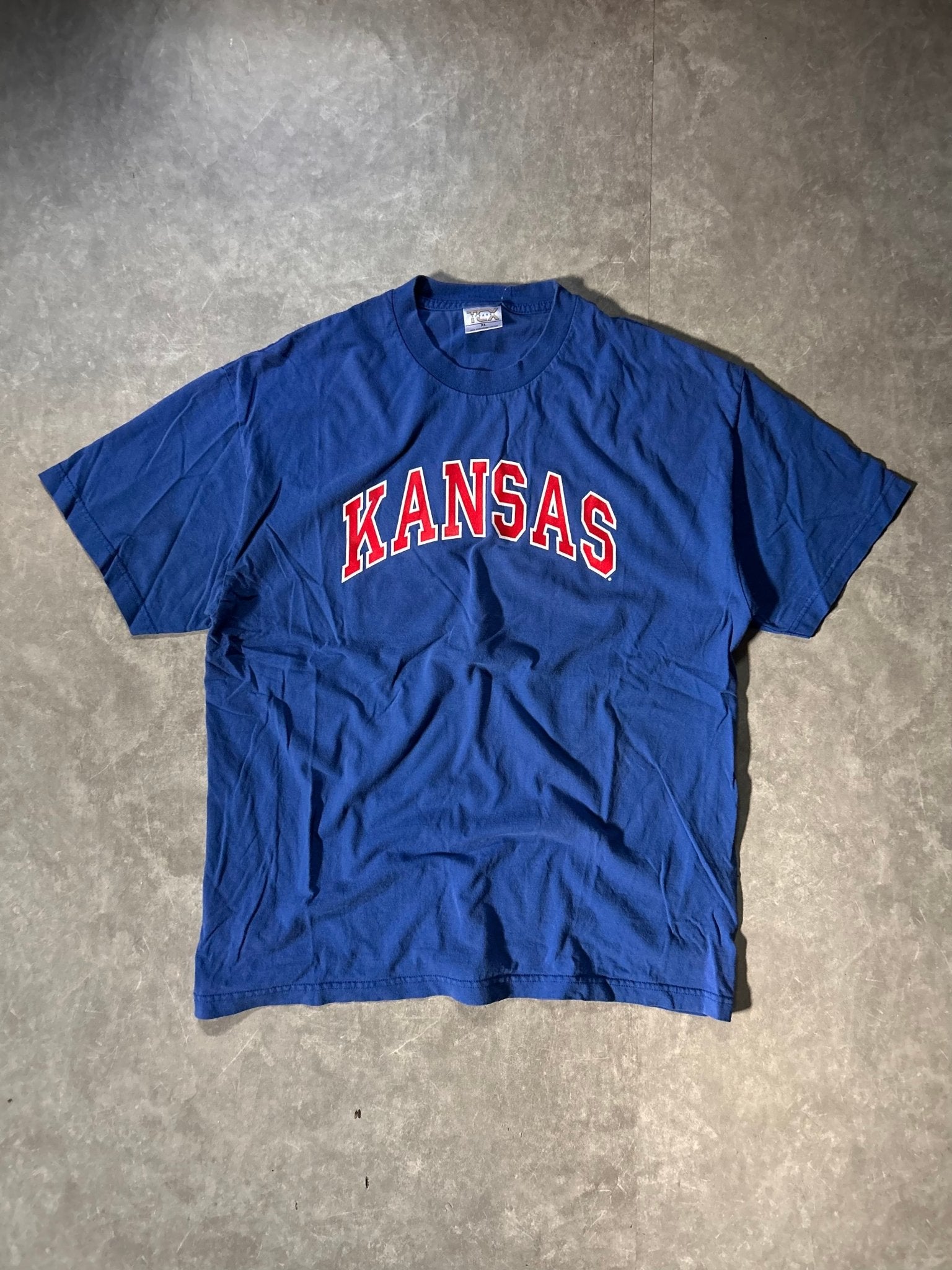 90's Vintage Kansas Jayhawks Blue T-Shirt - XL - XL | Martin City Vintage