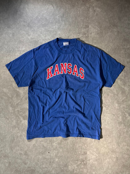 90's Vintage Kansas Jayhawks Blue T-Shirt - XL - XL | Martin City Vintage