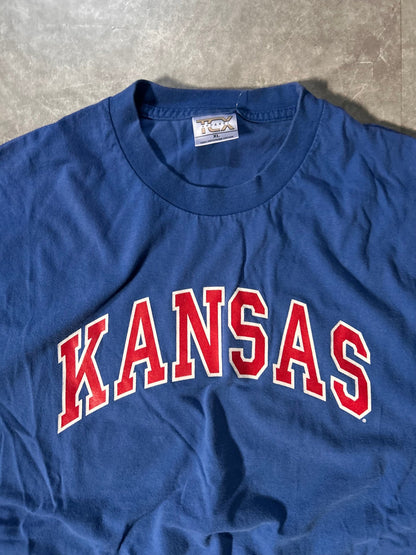 90's Vintage Kansas Jayhawks Blue T-Shirt - XL - XL | Martin City Vintage