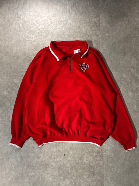 90's Vintage Kansas City Chiefs Pro Player Quarter Zip - XXL - S | Martin City Vintage