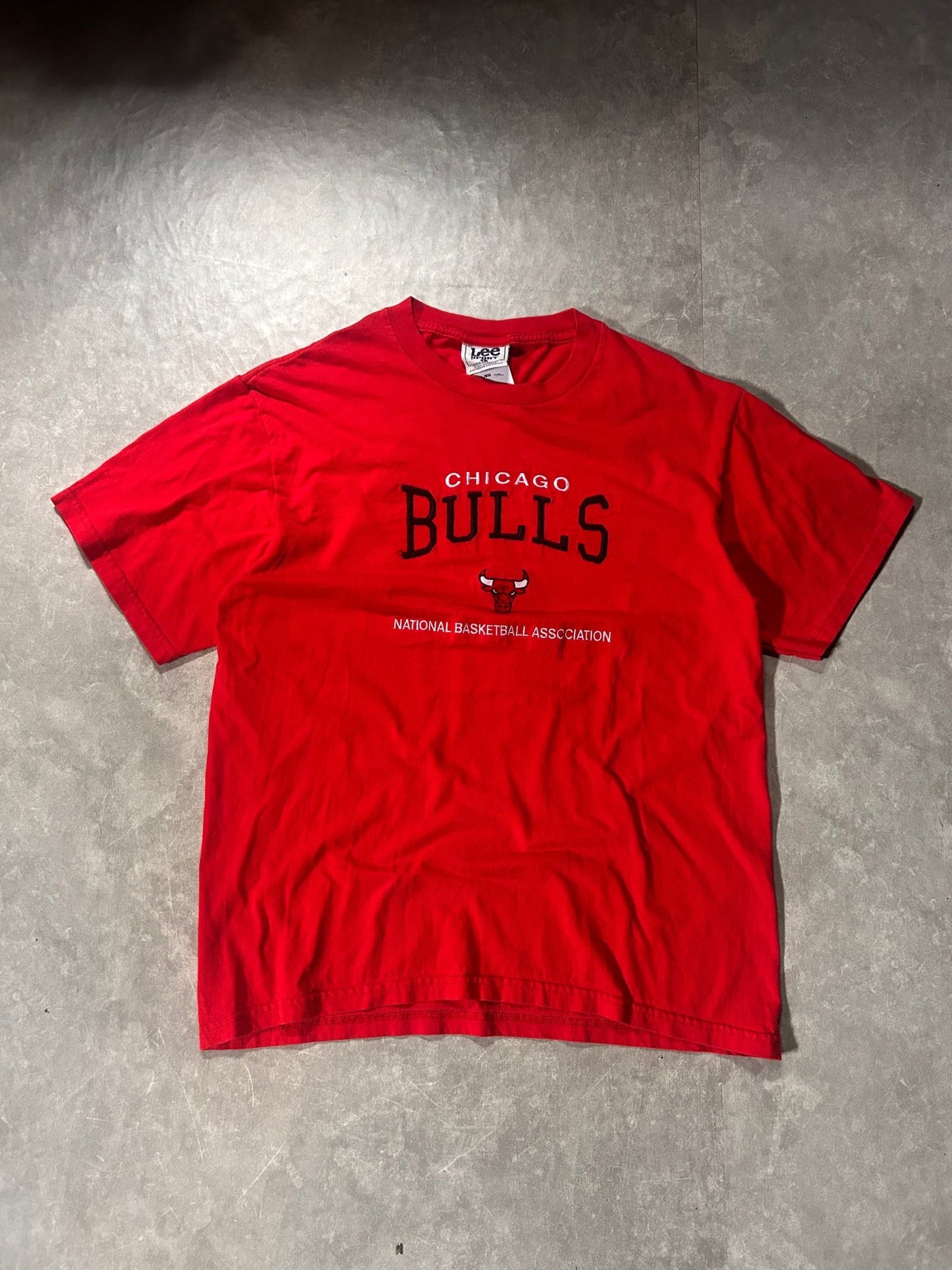 90's Vintage Chicago Bulls Embroidered Red T-Shirt - L - L | Martin City Vintage