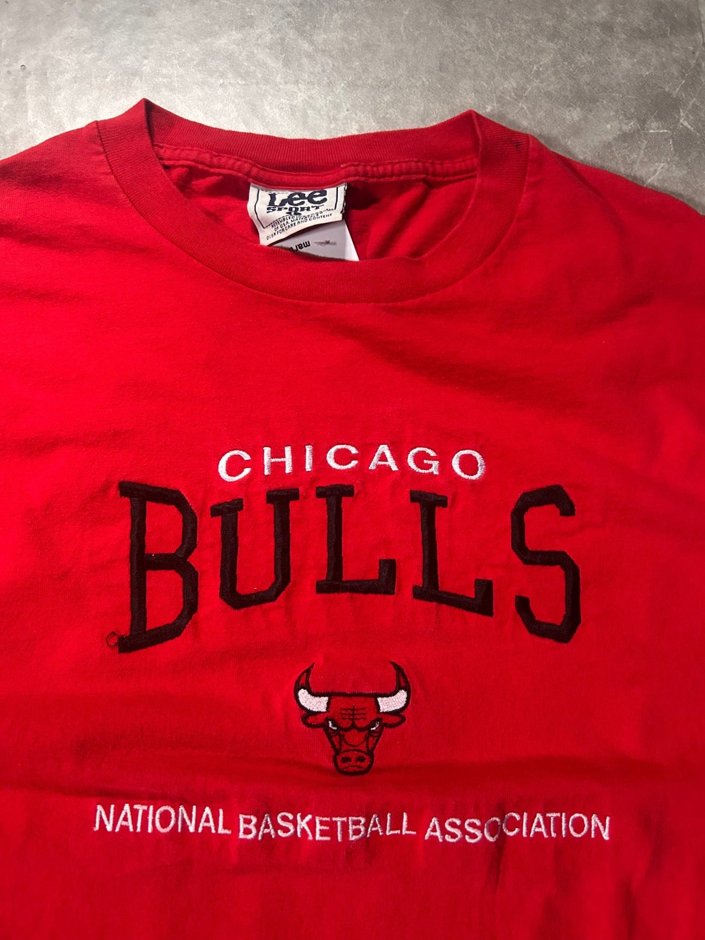 90's Vintage Chicago Bulls Embroidered Red T-Shirt - L - L | Martin City Vintage