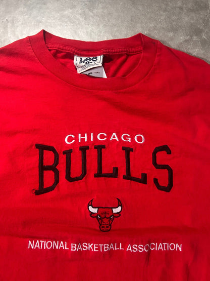 90's Vintage Chicago Bulls Embroidered Red T-Shirt - L - L | Martin City Vintage