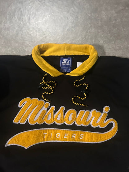 90's Vintage Missouri Tigers Starter Script Black Crewneck - L - L | Martin City Vintage