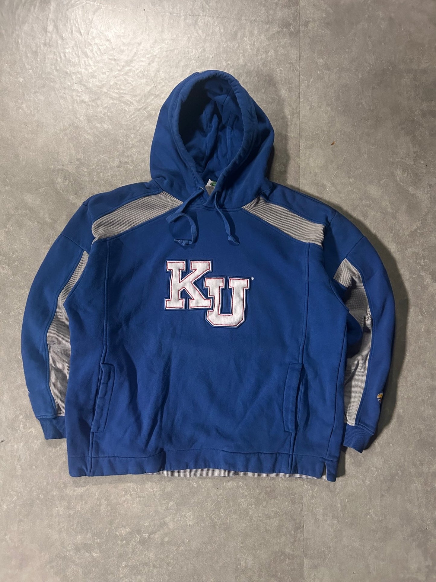 2000's Vintage University of Kansas Logo Blue Hoodie - L - L | Martin City Vintage