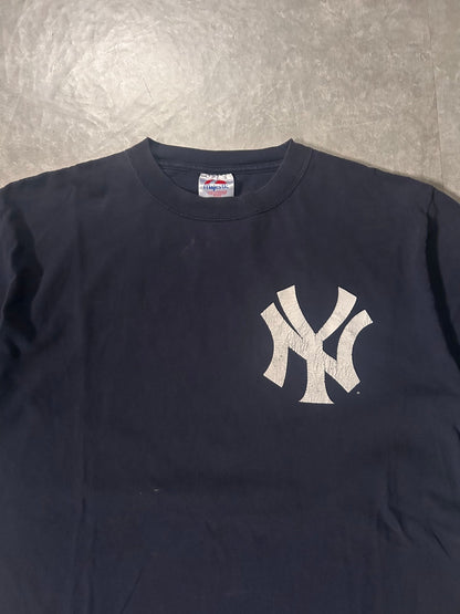 90's Vintage New York Yankees Logo Navy T-Shirt - L - L | Martin City Vintage