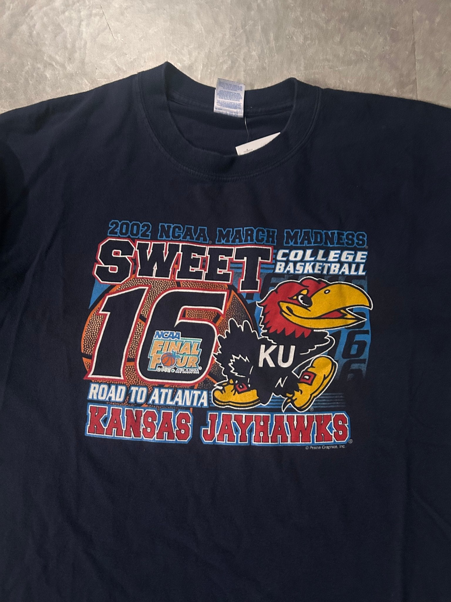 2002 Vintage Kansas Jayhawks Sweet Sixteen Navy T-Shirt - L - L | Martin City Vintage
