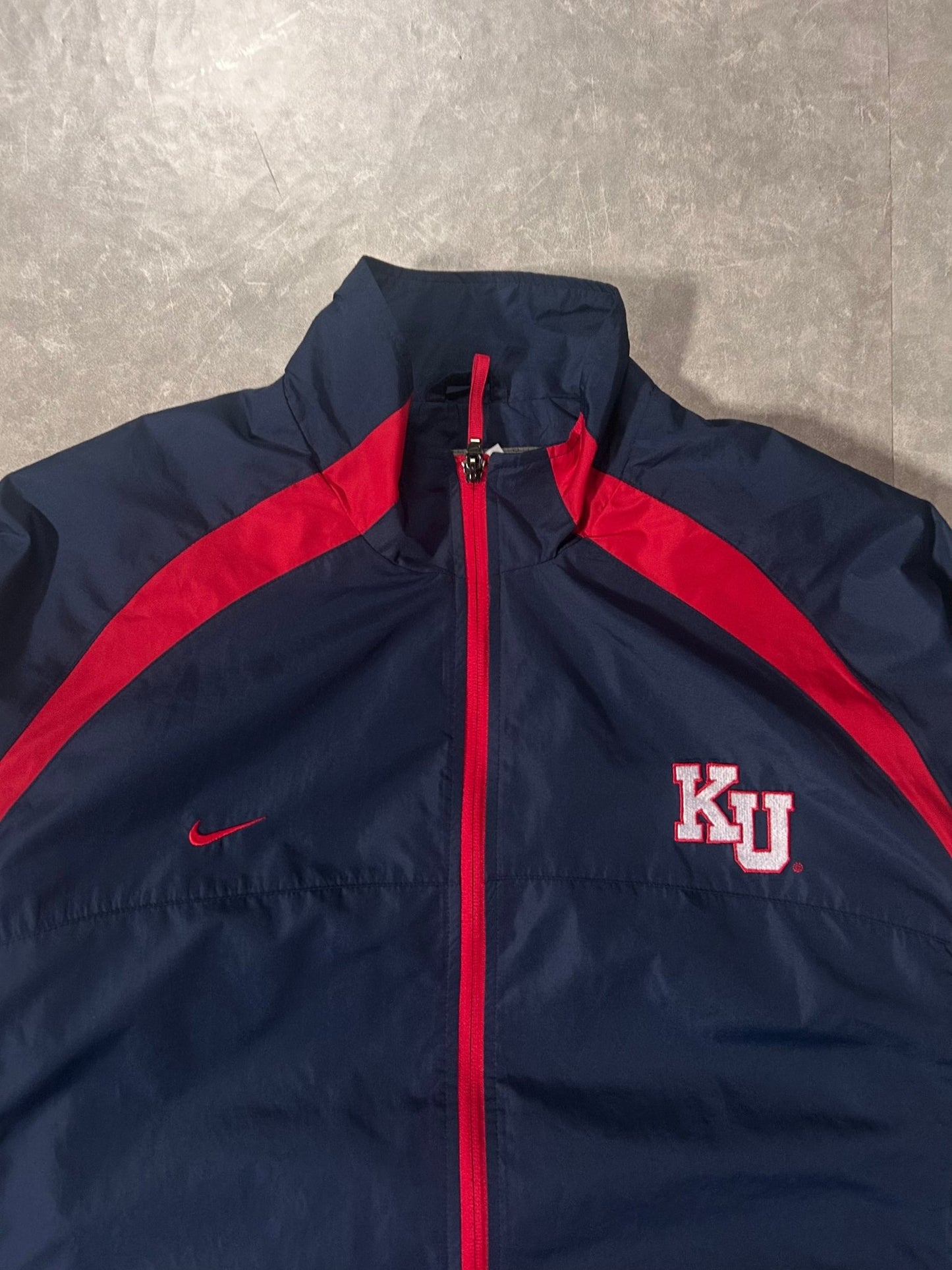 2000's Vintage Kansas Jayhawks Embroidered Nike Navy Track Jacket - XL - XL | Martin City Vintage