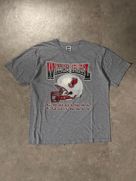 2000's Vintage William Jewell Cardinals Football Grey T-Shirt - L - L | Martin City Vintage
