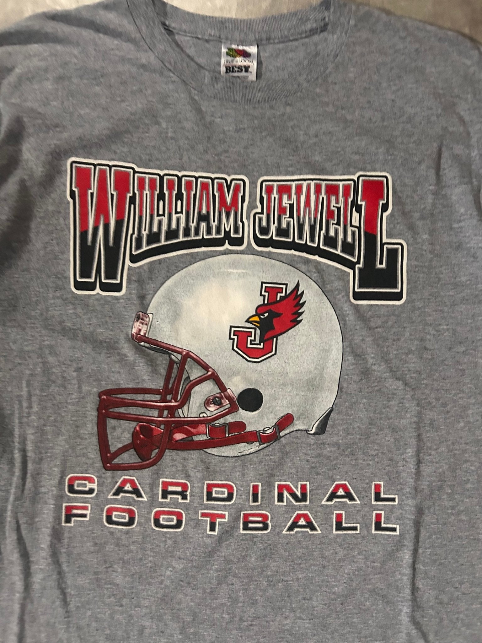 2000's Vintage William Jewell Cardinals Football Grey T-Shirt - L - L | Martin City Vintage