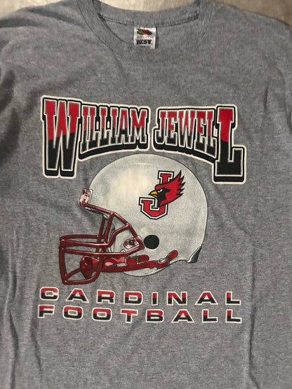 2000's Vintage William Jewell Cardinals Football Grey T-Shirt - L - L | Martin City Vintage