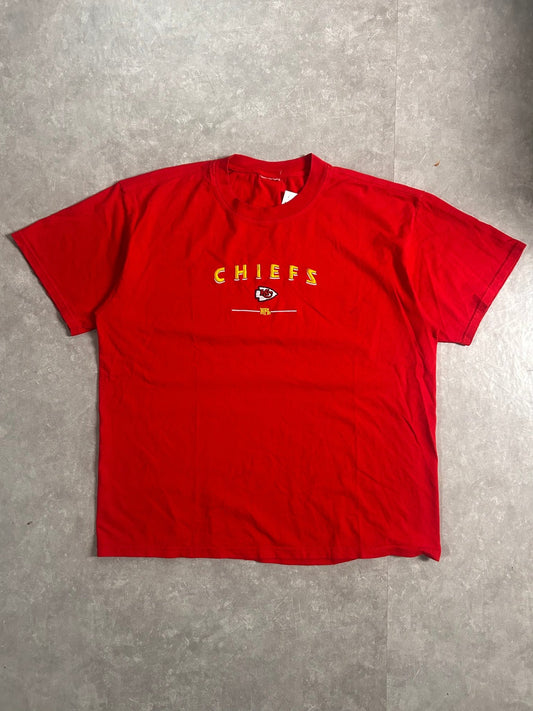 90's Vintage Kansas City Chiefs Embroidered Red T-Shirt - XL - XL | Martin City Vintage