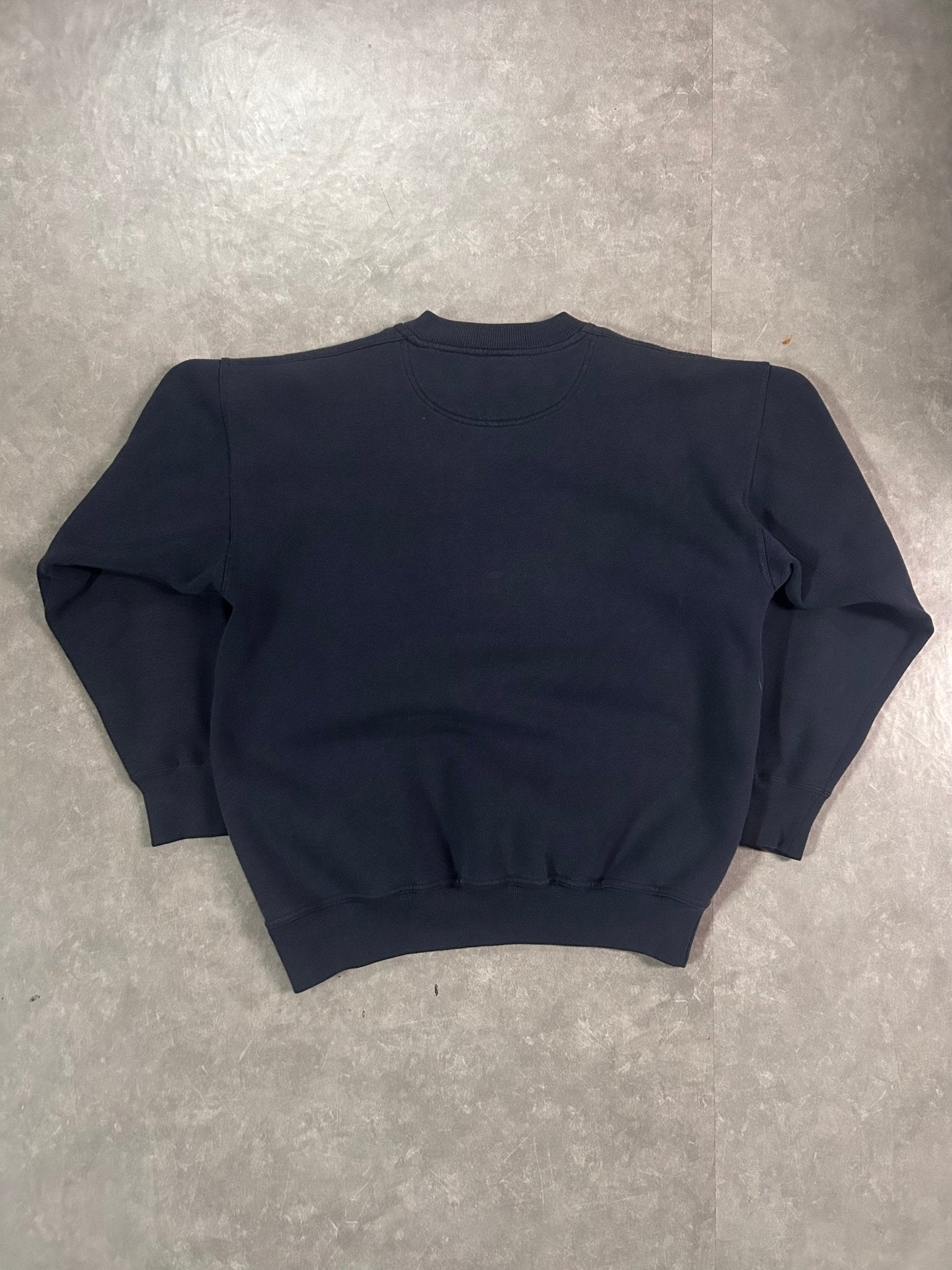 90's Vintage Kansas Jayhawks Embroidered Navy Crewneck - M - M | Martin City Vintage