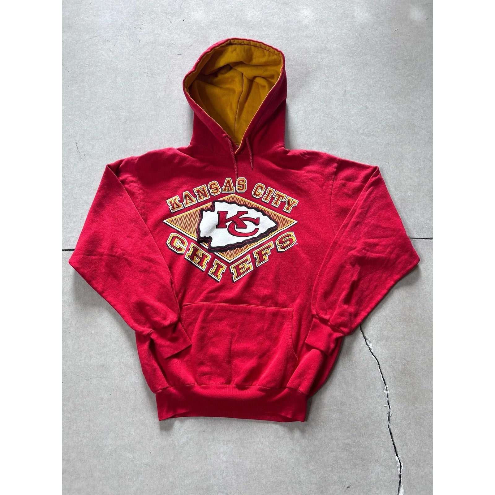 90s Vintage Kansas City Chiefs Red Hoodie Size M - | Martin City Vintage
